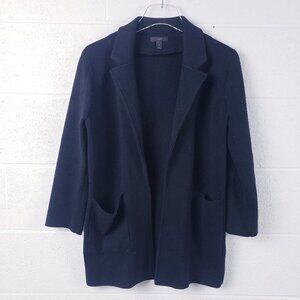 J.‎ CREW Sophie Open Front Sweater Blazer Black Wool J0244 Women's Size XS